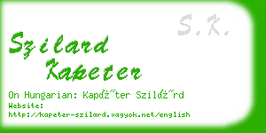 szilard kapeter business card